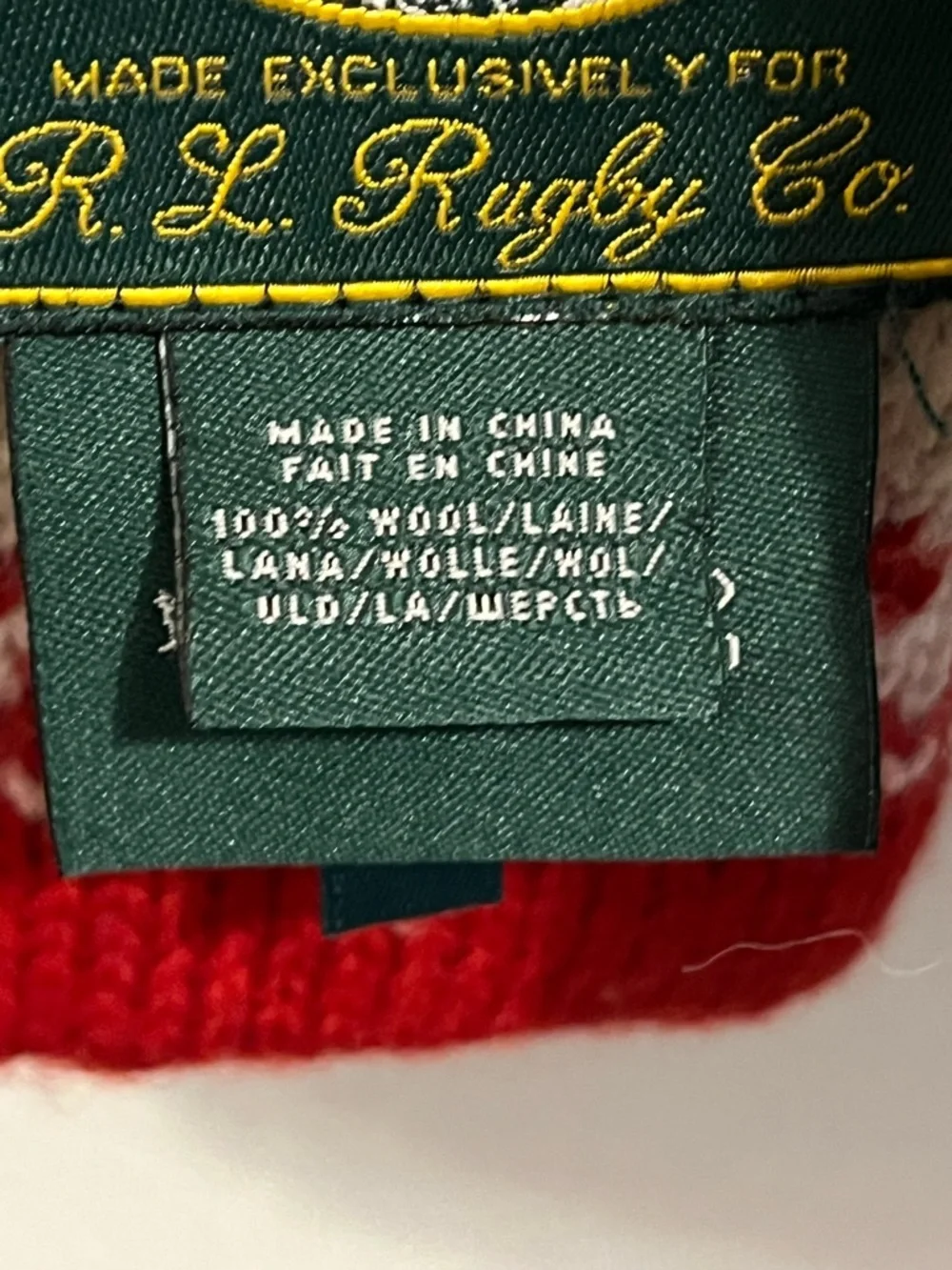 Vintage Rugby Ralph Lauren by Superior Outdoor Clothing Fair Isle Wool Scarf